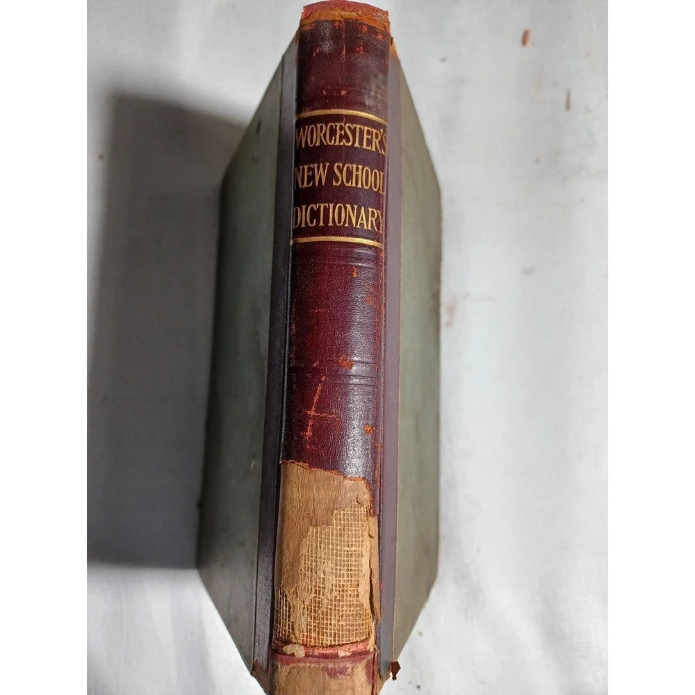 Vintage New School Dictionary Joseph Worcester 1914 HC Reference Lippincott